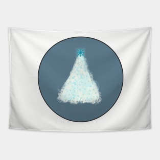 Blue Christmas Tree Tapestry