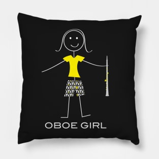 Funny Womens Oboe Girl Pillow