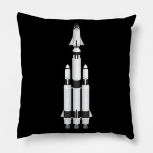 Spaceship Rocket with Boosters and Shuttle Pillow