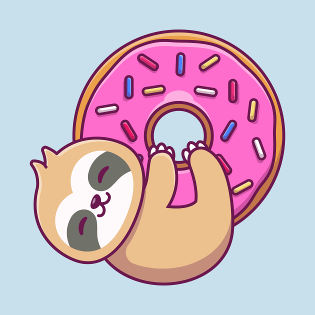 Cute Sloth Hug Big Doughnut by Catalyst Labs