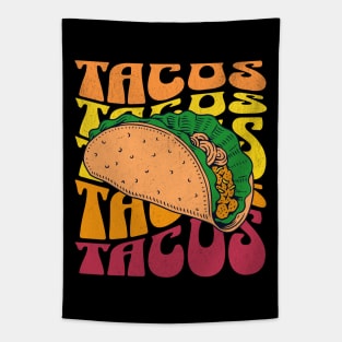 Tacos - Vintage taco Tuesday Cuisine - Taco Night Tapestry