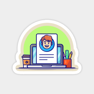 Curriculum Vitae Cartoon Vector Icon Illustration (5) Magnet