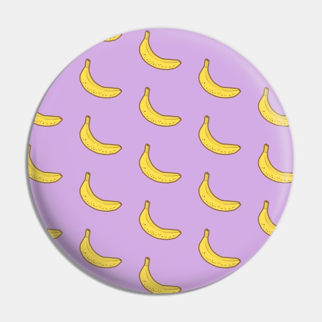 Banana Pattern (pastel purple) Pin by designminds1