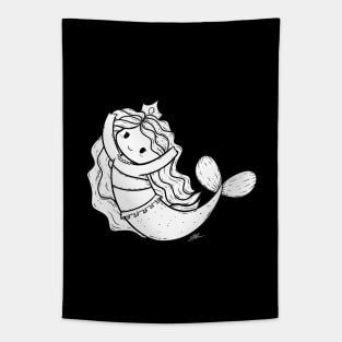 Cute Mermaid Illustration Tapestry