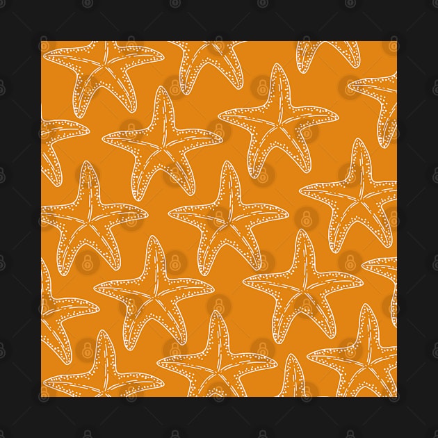 starfish aloha hawaii pattern orange and white by maplunk