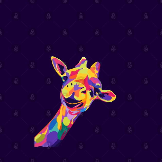 Giraffe Wpap Pop Art by Zet Art