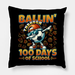 Ballin’ Through 100 Days of School Pillow