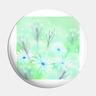 Flowers art light green Pin