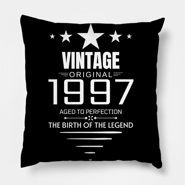 Vintage 1997 - Birthday Gift Pillow by Fluen