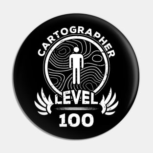 Level 100 Cartographer Mapmaker Gift Pin