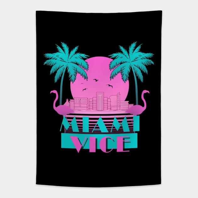 Miami Vice Palm Tapestry by WorldsFair