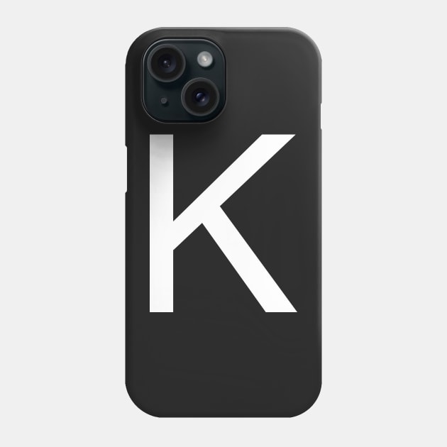 Helvetica K in white Phone Case by winterwinter