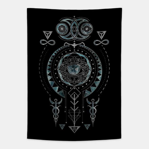 Mystical Sacred Geometry Ornament Tapestry by Nartissima