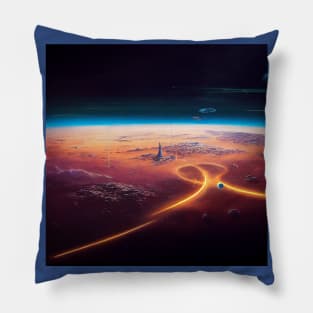 Interplanetary Spaceport Pillow