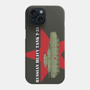 Russian steel giant. T-35 tank Phone Case