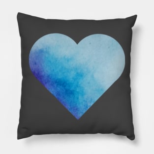 Light blue watercolor heart Pillow