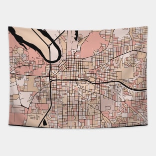 Montgomery Map Pattern in Soft Pink Pastels Tapestry