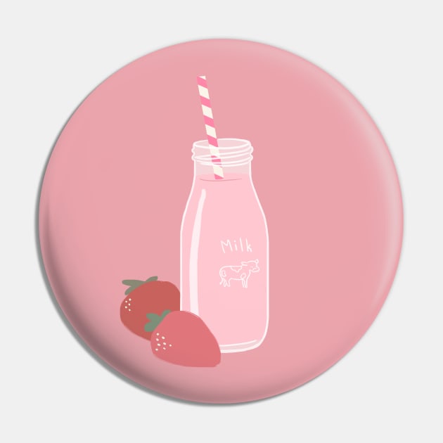 Strawberry Milk Pin by littlemoondance