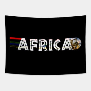 African Flag Colors Distressed Leopard Tortoise Tapestry