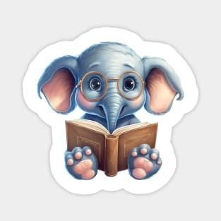 Elephant with Book Magnet