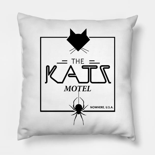 Katz Motel - Courage the Cowardly Dog Pillow by red-leaf