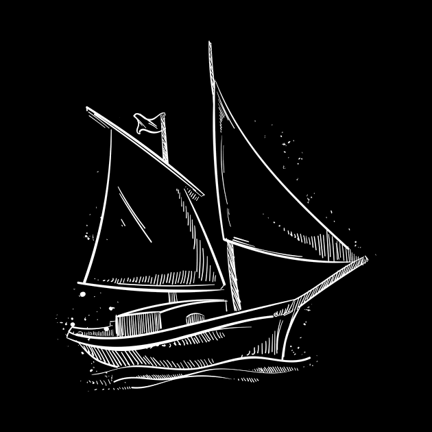 Sailor Sailing Sailboat Minimalism Design by HBfunshirts