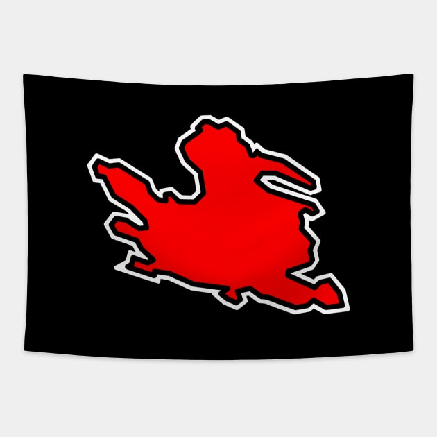 Mayne Island Silhouette in Solid Crimson Red - Simple Design - Mayne Island Tapestry by City of Islands