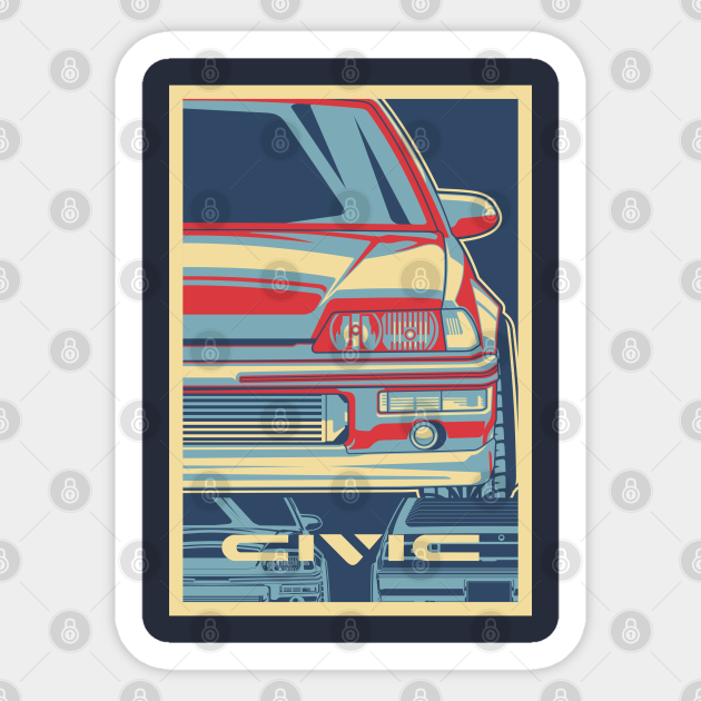 vintage civic - Civic Ef - Sticker