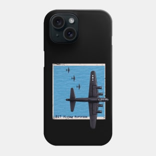 B17 Flying Fortress WW2 bomber airplane over the sea Phone Case