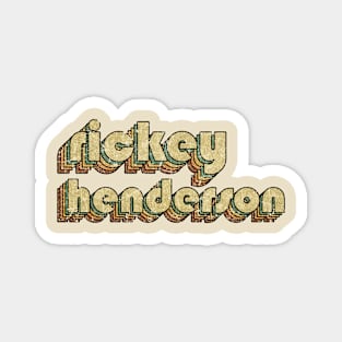 Rickey Henderson // Vintage Rainbow Typography Style // 70s Magnet