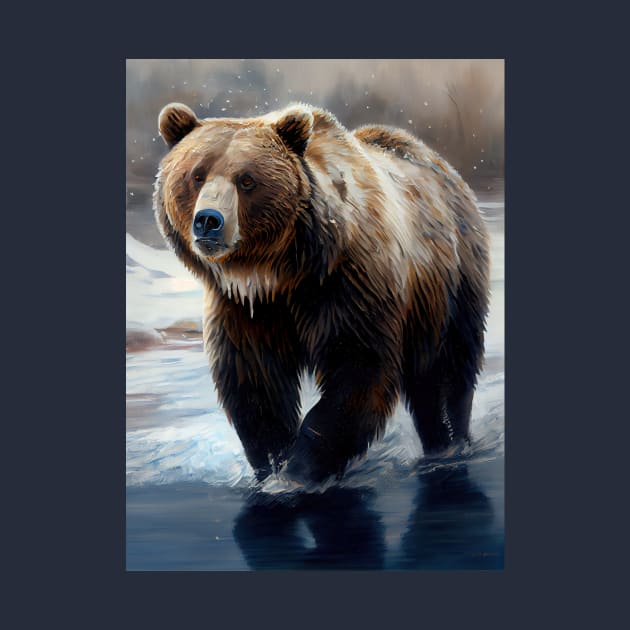 Arctic Grizzly Bear-Oil paint by ABART BY ALEXST 