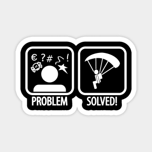 Problem solved skydiving (white) Magnet