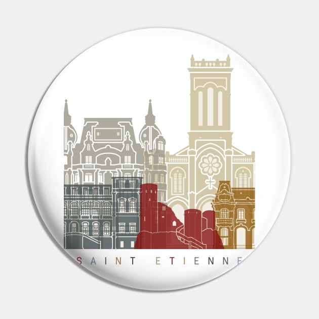 Saint Etienne skyline poster Pin by PaulrommerArt