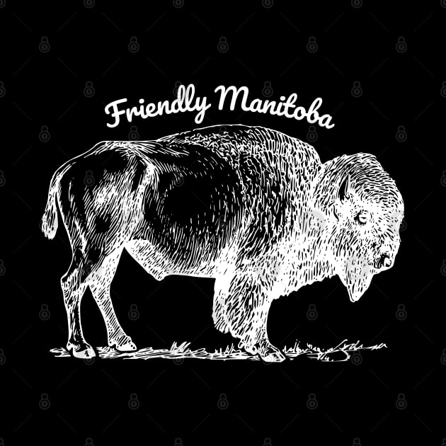 Friendly Manitoba Bison White by We Are Manitoba