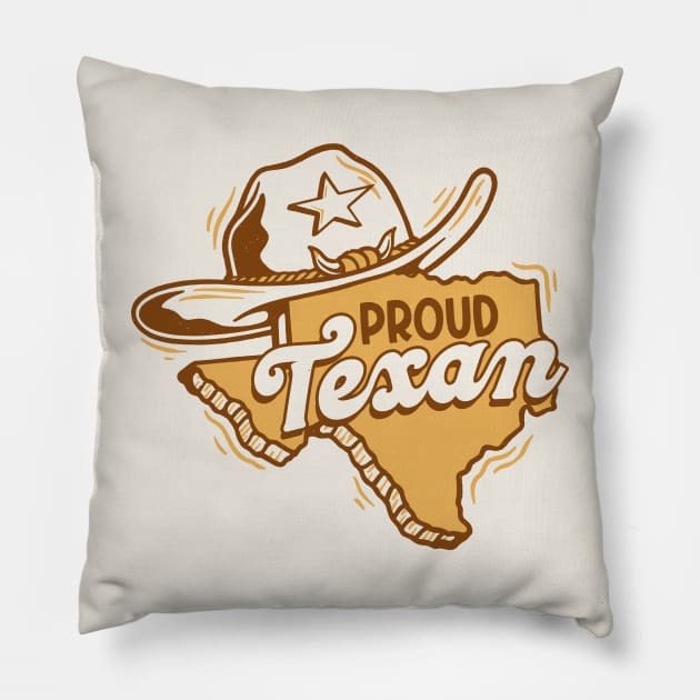 Proud Texan // Retro Texas Cowboy Hat Pillow by SLAG_Creative