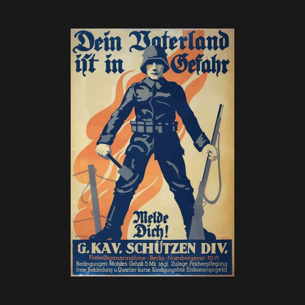 WWI Propaganda Poster 0343 Dein Vaterland ist in Gefahr melde  WW1 by wetdryvac