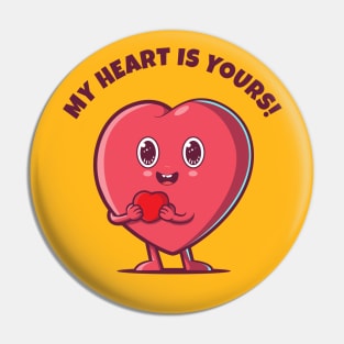 My heart is yours - love heart (on light colors) Pin