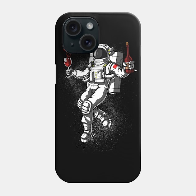 Space Astronaut Wine Drinking Party Phone Case by underheaven