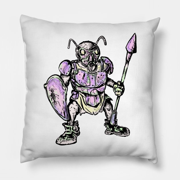 Mutant with color armor Pillow by emalandia