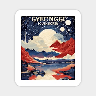 Gyeonggi South Korea Starry Night Travel Tourism Retro Vintage Magnet