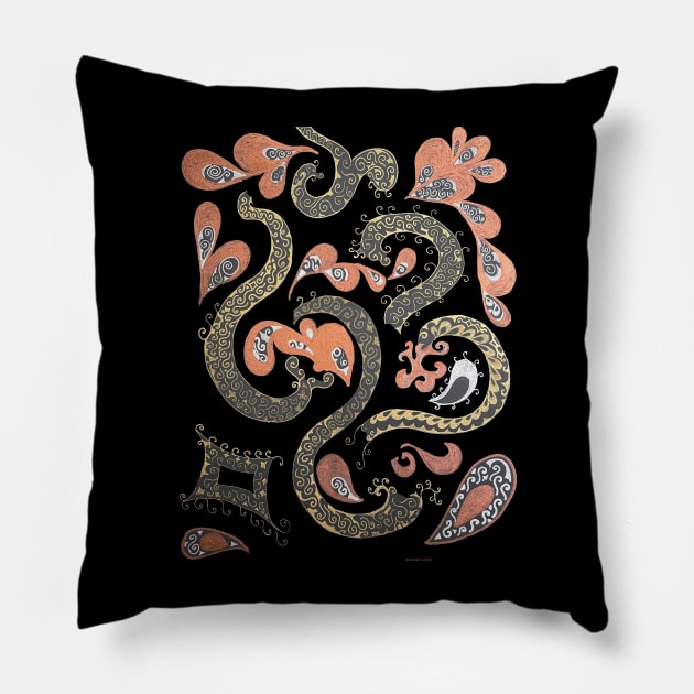 Snakes & Paisleys Pillow by Barschall