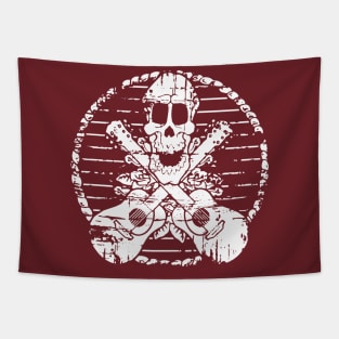 Skull and Crossed Guitars Tapestry