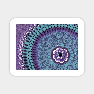 Turquoise, Purple, and Lavender Mandala Magnet