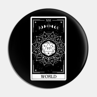 World Tarot Card D&D Nat 20 Dungeons & Dragons Pin