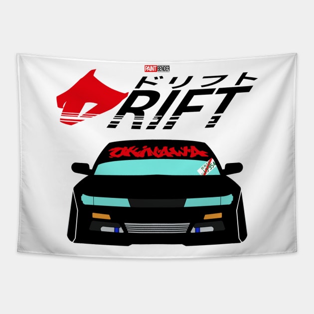 S13 Silvia Nissan Drift Car Initial D Akins Speedstar Drift King Takumi Fujiwara Fast X Tapestry by ArtIzMuzikForTheEyez