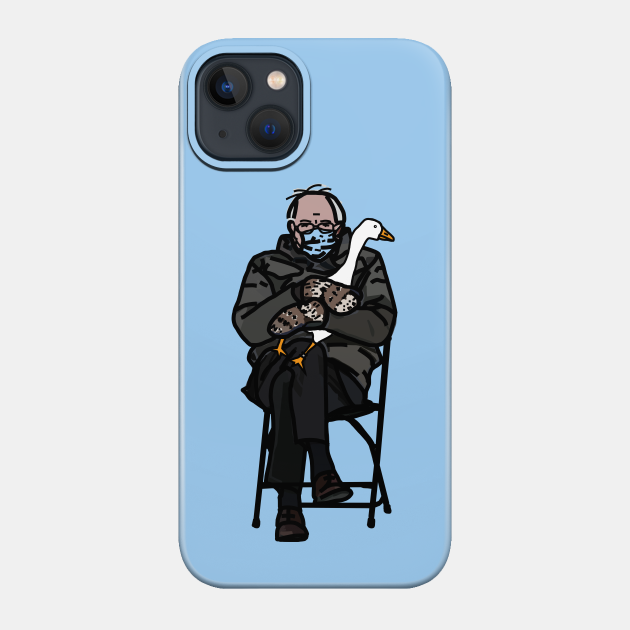 Bernie Sanders in Mittens Holding a Gaming Goose - Gaming - Phone Case