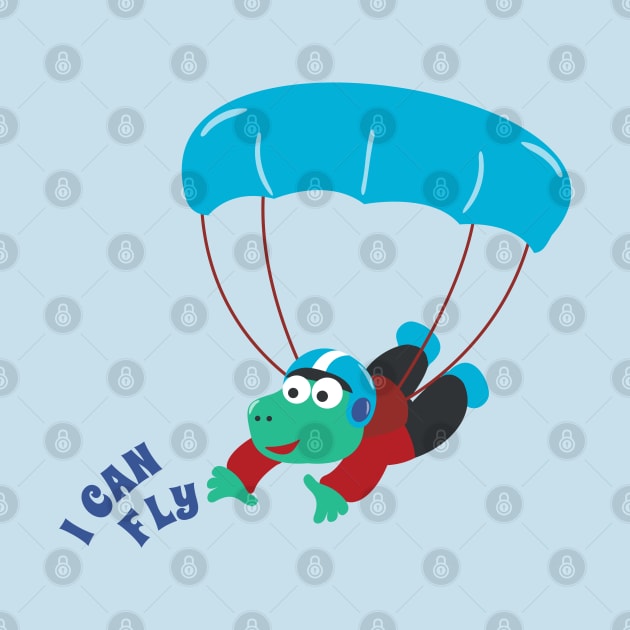 Vector illustration of a cute skydiver. by KIDS APPAREL
