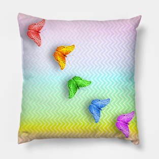 whimsical rainbow butterflies Pillow