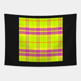 Neon Aesthetic Ossian 1 Hand Drawn Textured Plaid Pattern Tapestry