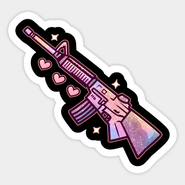 Cute Pastel Goth Machine Gun - Soft Grunge Gift - Pastel Goth - Sticker |  TeePublic